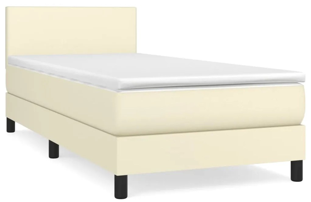 ΚΡΕΒΑΤΙ BOXSPRING ΜΕ ΣΤΡΩΜΑ ΚΡΕΜ 100X200ΕΚ. ΑΠΟ ΣΥΝΘΕΤΙΚΟ ΔΕΡΜΑ 3140989