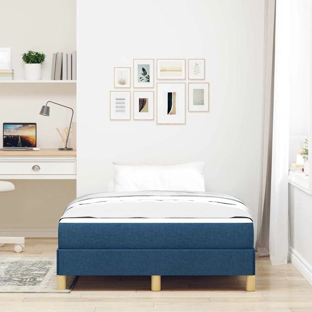 vidaXL Κρεβάτι με ελατήρια Μπλε και Καφέ 120 x 200 cm