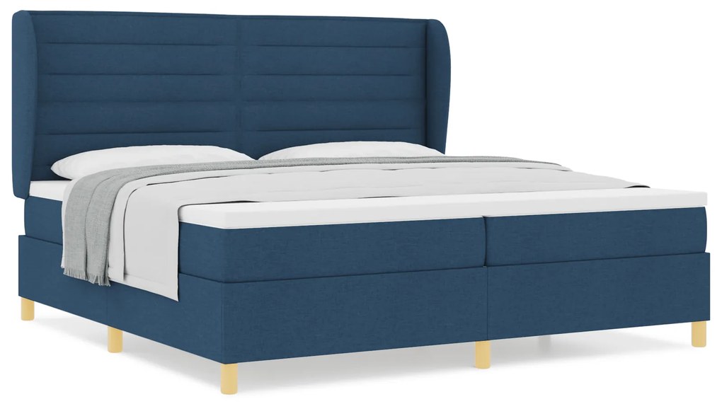 vidaXL Κρεβάτι με στρώμα μπλε 200x200 cm ύφασμα