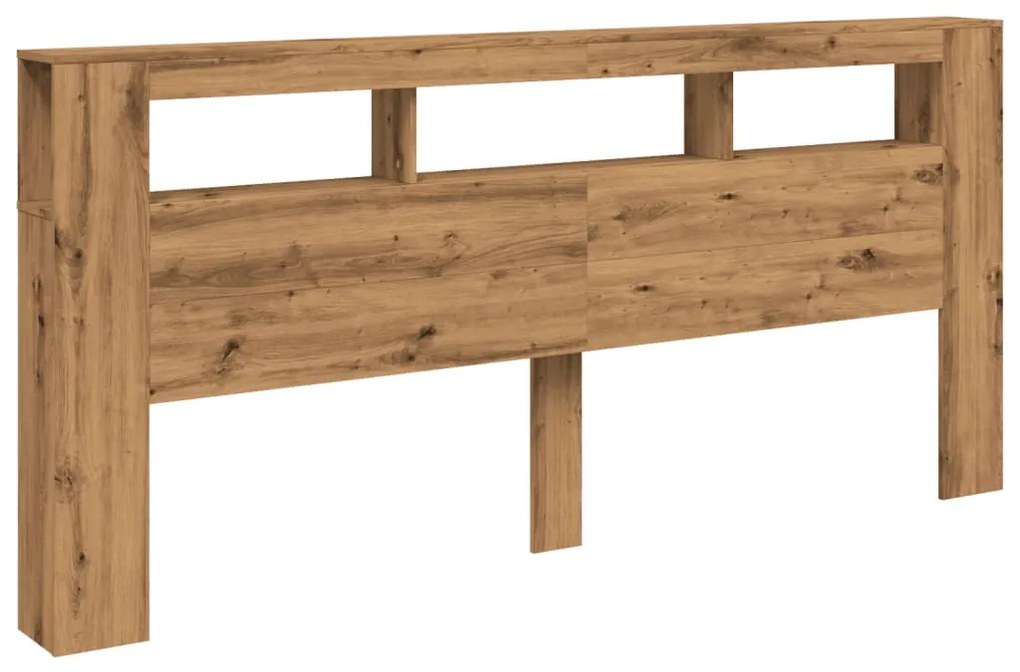 vidaXL LED κεφαλάρι Artisan Oak 220x18,5x103,5 cm Κατασκευασμένο ξύλο