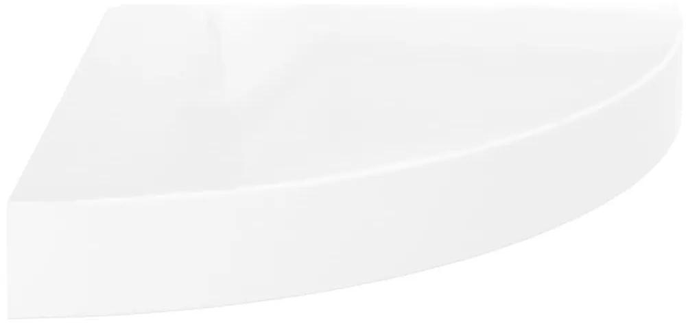 Ράφια Τοίχου Γωνιακά 4 Τεμ. Γυαλιστερό Λευκό 25x25x3,8εκ. MDF - Λευκό