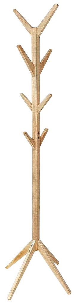 Καλόγερος 8 Θέσεων Φυσικό Ξύλο 35x35x167.5cm