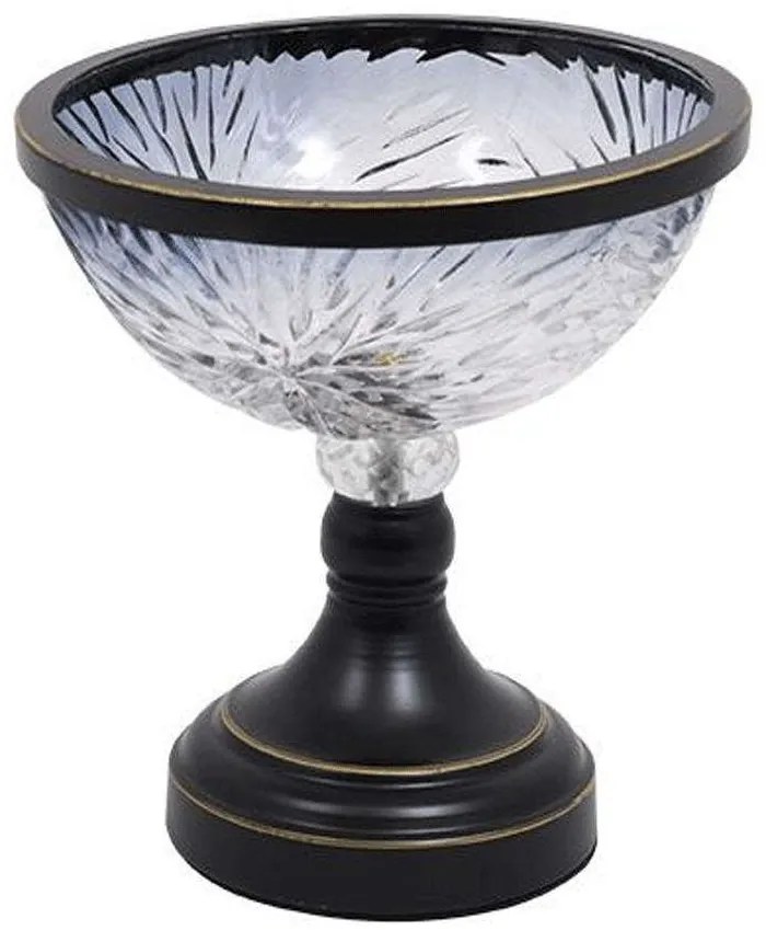 Διακοσμητικό Μπωλ Με Πόδι 373-223-978 20x20cm Grey Metal, Glass