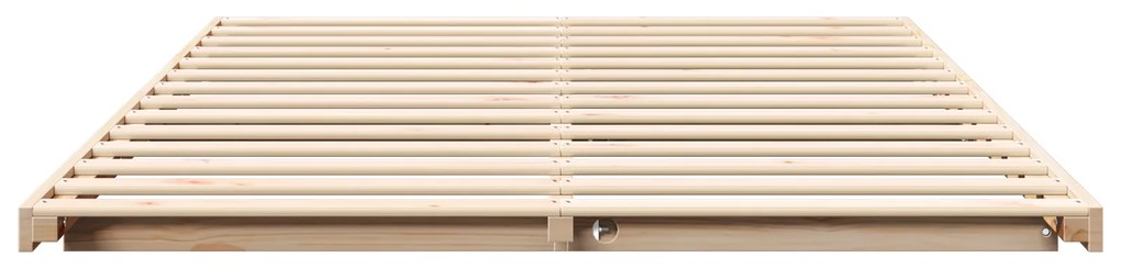 vidaXL Κρεβάτι δαπέδου Καφέ 140 x 210 cm Μασίφ ξύλο πεύκου