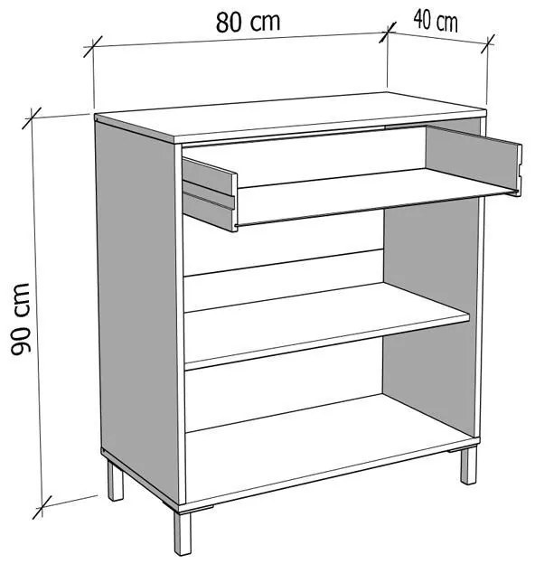 Κομότα - Μπουφές Avignon 80 2K1F2V Artisan oak 80x40x90εκ. 80x40x90 εκ.