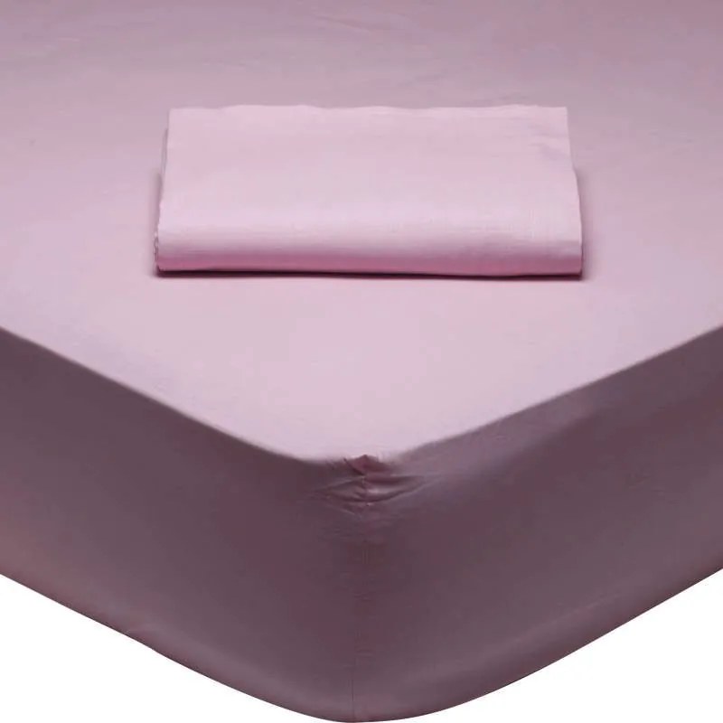 Σεντόνι Με Λάστιχο 1012 Pink Das Home Μονό 100x200cm Με Λάστιχο 100% Βαμβάκι