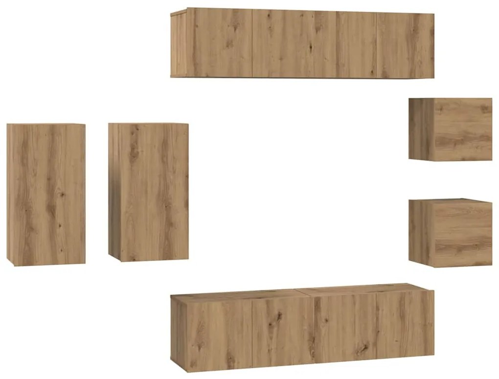 vidaXL Σετ επίπλου τηλεόρασης 8 pcs artisan δρυς 30.5 x 30 x 60 εκ.