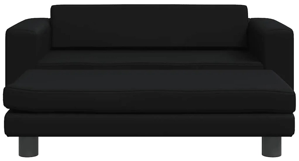 vidaXL Κρεβάτι Σκύλου με Προέκταση Μαύρο 100x50x30 εκ. Συνθετικό Δέρμα
