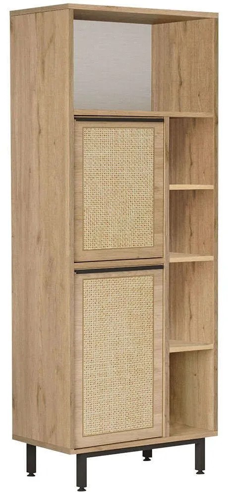 Στήλη Μπάνιου 956LCS3479 60x35,5x161,6cm Walnut-Oak Μοριοσανίδα, Μέταλλο