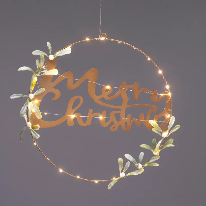 CIRCLE MERRY CHRISTMAS ΚΡΕΜΑΣΤ ΔΙΑΚΟΣΜΗΤΙΚ 40LED ΛΑΜΠ ΘΕΡΜ ΣΤΑΘ ΜΠΑΤ 2ΧΑΑ(ΔΕΝ ΣΥΜΠ) IP20 ΔΙΑΜ:40cm ACA X13401125