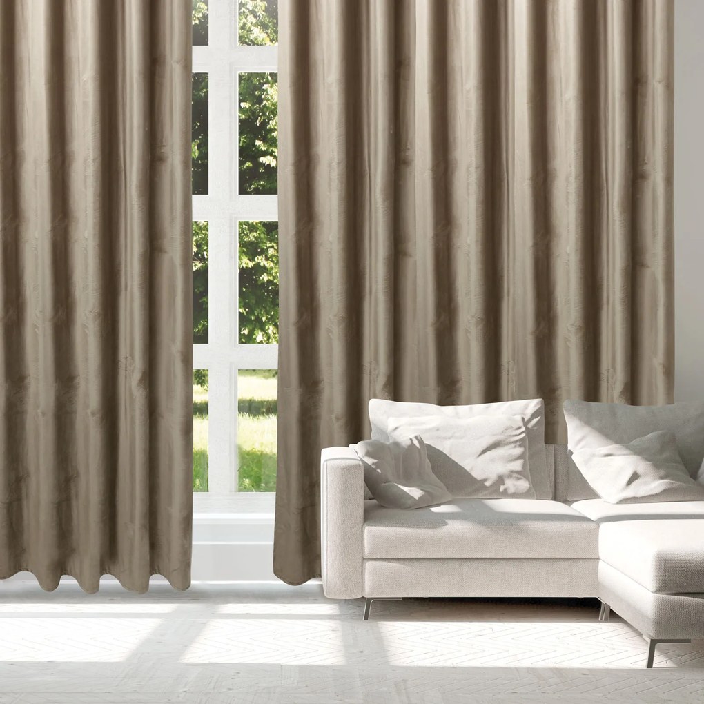 Κουρτίνα Υψηλής Σκίασης Με Τρούκς Polyester 140x270εκ. Curtain Line 2227 Μπεζ Das Home