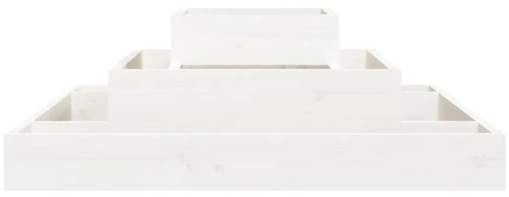 vidaXL Ζαρντινιέρα Λευκή 80 x 80 x 27 εκ. από Μασίφ Ξύλο Πεύκου