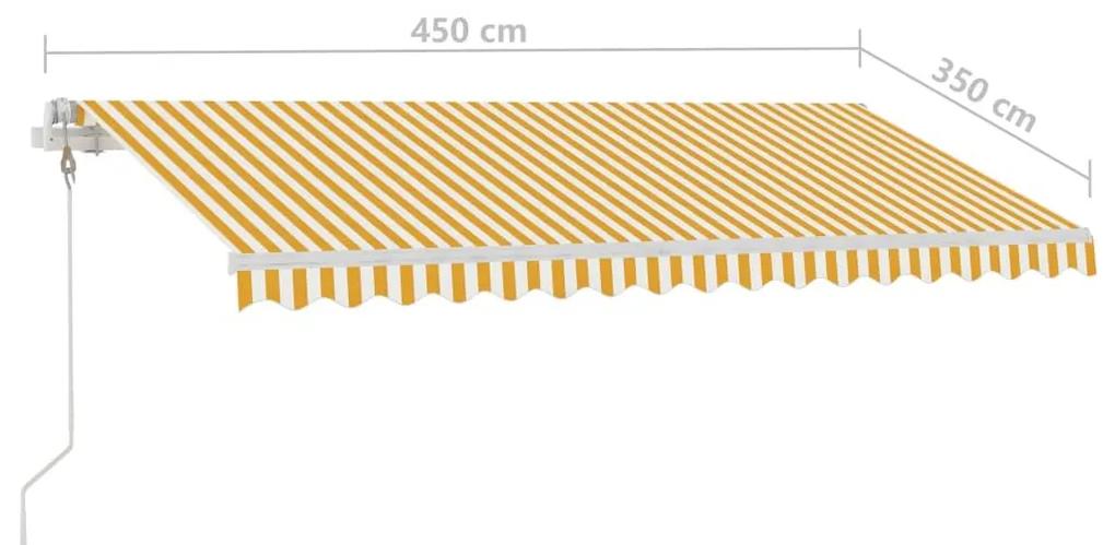 Τέντα Αυτόματη Ανεξάρτητη Κίτρινο/Λευκό 450x350 εκ. - Κίτρινο