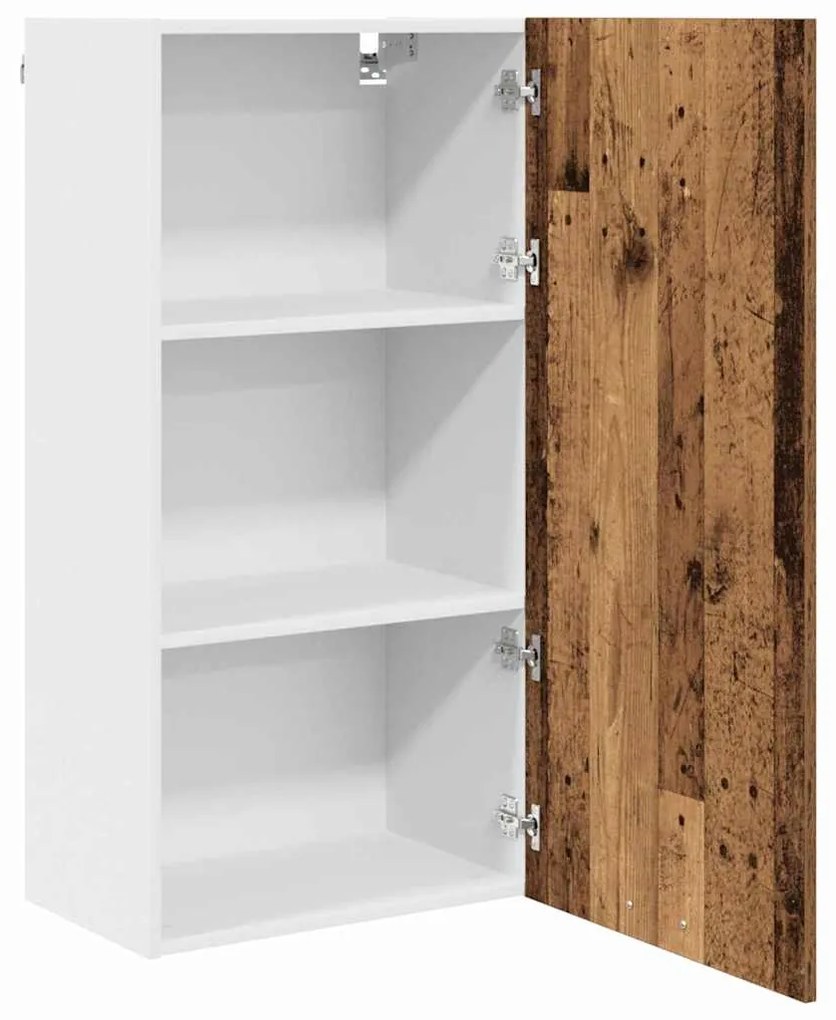 vidaXL Κρεμαστό ντουλάπι Παλαιό Ξύλο και Λευκό 50 x 31 x 100 εκ.