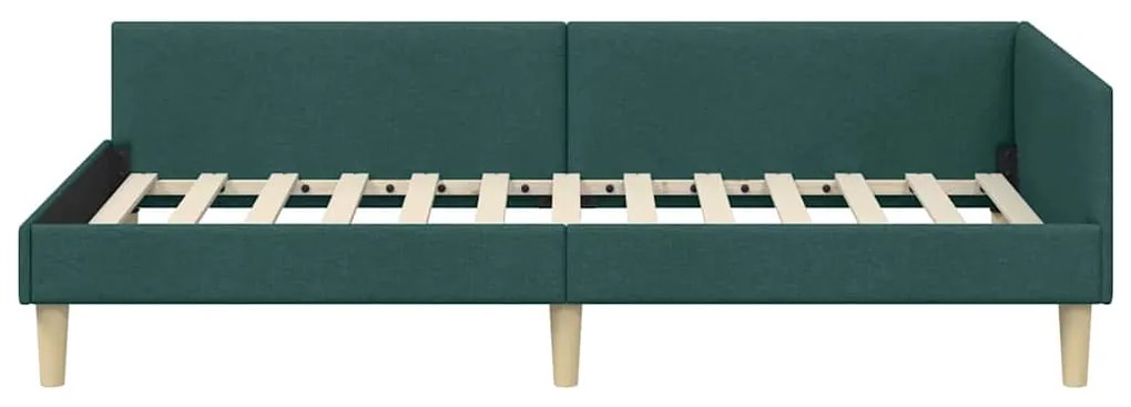 vidaXL Κρεβάτι Γωνίας με κεφαλάρι Σκούρο Πράσινο 80 x 200 cm ύφασμα