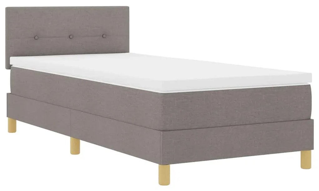 vidaXL Κρεβάτι με ελατήρια με στρώμα Taupe 90 x 200 cm ύφασμα