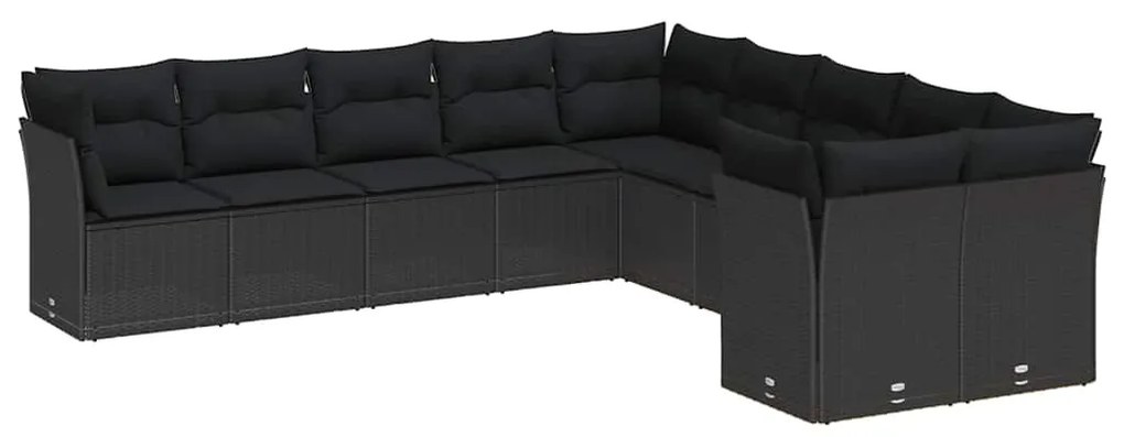 vidaXL Σετ Καναπέ Κήπου 13 pcs Μαύρο συνθετικό ρατάν