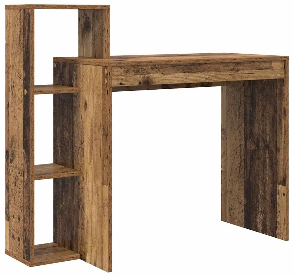 vidaXL Γραφείο με ράφι Παλαιό ξύλο 100 x 40 x 90 cm Επεξεργασμένο ξύλο