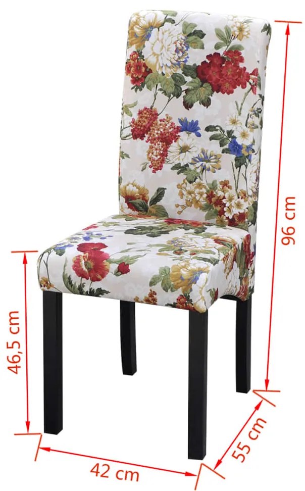 vidaXL Καρέκλες Τραπεζαρίας 2 τεμ. Πολύχρωμες Υφασμάτινες