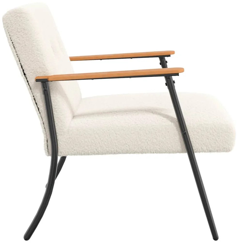 vidaXL Πολυθρόνα Κρεμ 59 x 75 x 78 εκ Κάλαθος ύφασμα με σγουρή υφή