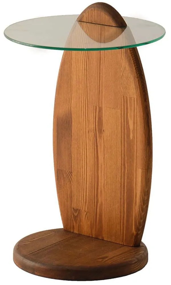 Τραπεζάκι Βοηθητικό Surf 552NOS2549 35x35x53cm Chesnut-Clear