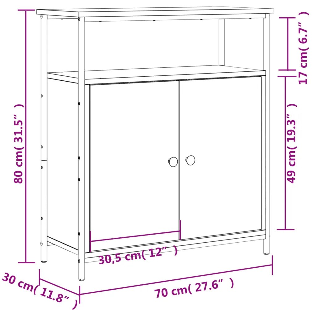 ΝΤΟΥΛΑΠΙ ΓΚΡΙ SONOMA 70 X 30 X 80 ΕΚ. ΑΠΟ ΕΠΕΞΕΡΓ. ΞΥΛΟ 835532