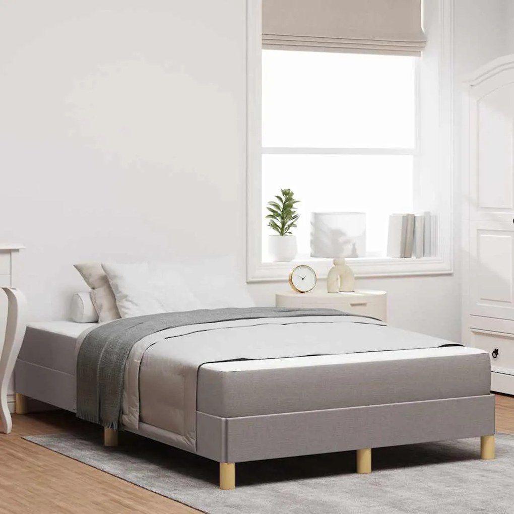 vidaXL Κρεβάτι με ελατήρια με στρώμα Taupe 120 x 200 cm ύφασμα