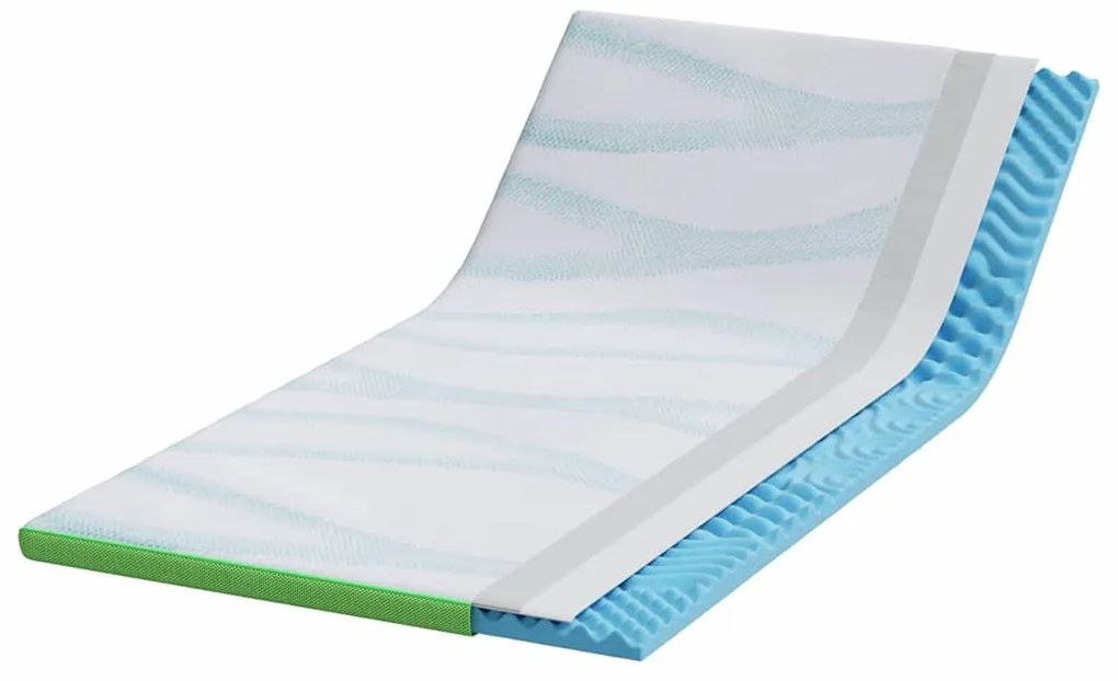 vidaXL Στρώμα επικάλυψης Λευκό και Πράσινο 180 x 200 x 6 εκ