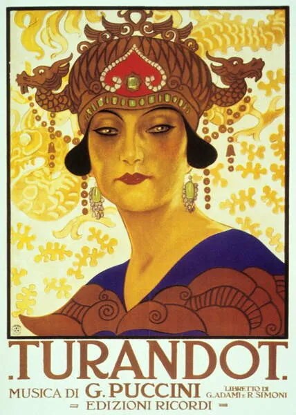 Αναπαραγωγή Cover by Anon of score of opera Turandot by Giacomo Puccini, 1926, Hohenstein, Adolfo