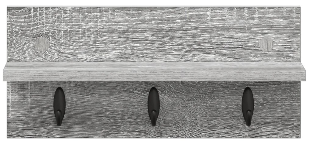 vidaXL Τοίχου Κρεμάστρα με ράφι Γκρι sonoma 40 x 10.5 x 18 εκ