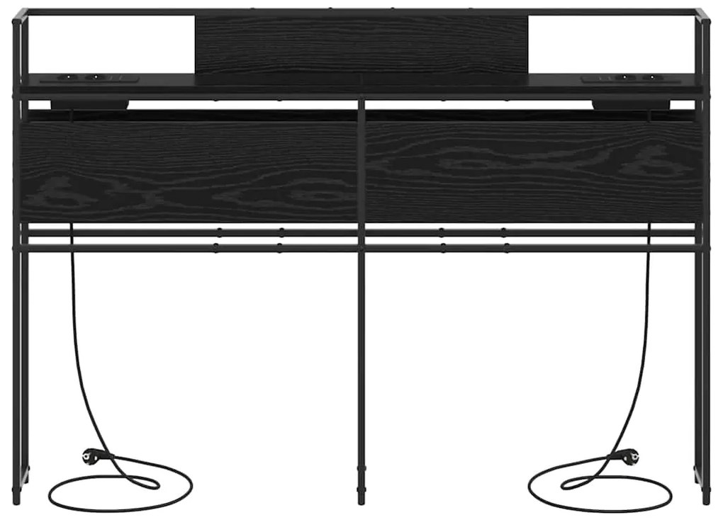 vidaXL Κεφαλάρι Αποθήκης Μαύρη δρυς 140 cm Επεξεργασμένο ξύλο