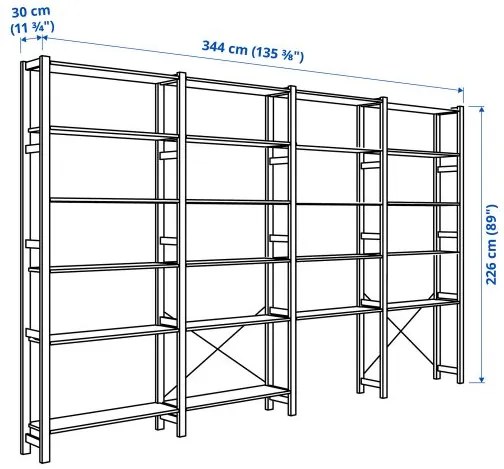 IVAR 4 τμήματα/ράφια, 344x30x226 cm 894.039.51