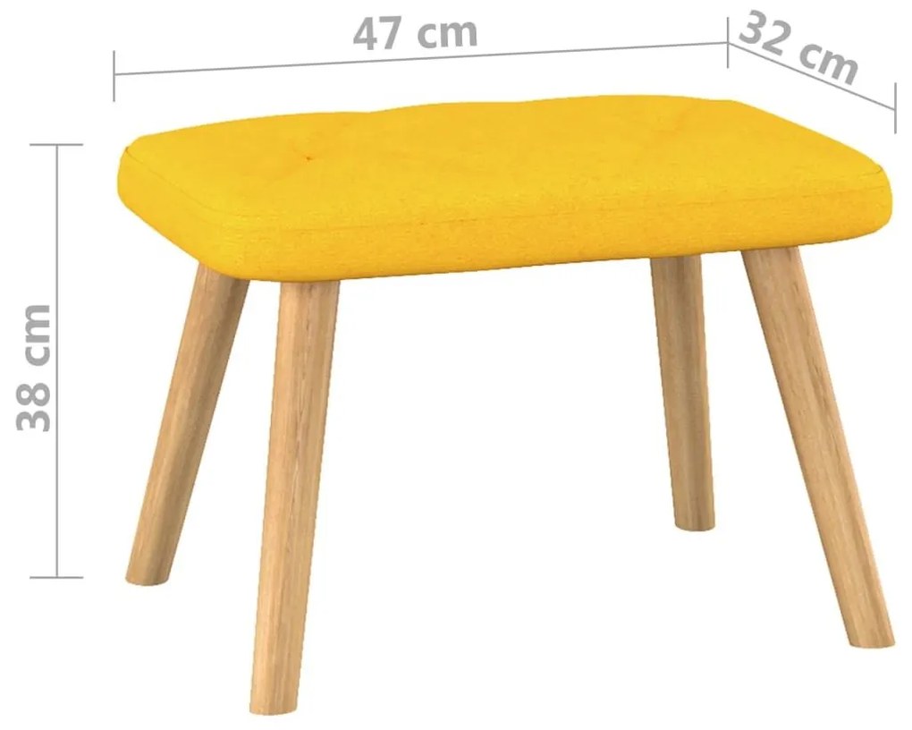 Πολυθρόνα Relax Κίτρινη Μουσταρδί Υφασμάτινη με Σκαμπό - Κίτρινο