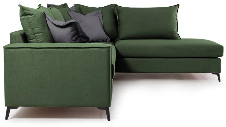 Γωνιακός καναπές αριστερή γωνία Romantic pakoworld ύφασμα κυπαρισσί-ανθρακί 290x235x95εκ - Ύφασμα - 168-000033