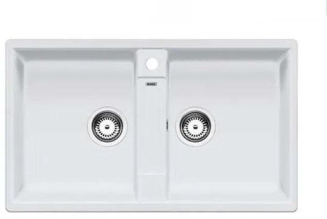 Blanco Zia 9 White SILGRANIT™ PuraDur™ Γρανιτένιος Νεροχύτης Ένθετος με 2 Γούρνες 86x50cm
