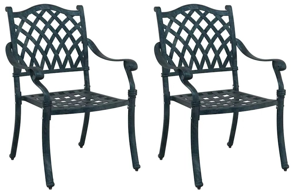 vidaXL Καρέκλα Κήπου 2 pcs Πράσινο 55 x 56.5 x 91εκ Αλουμίνιο
