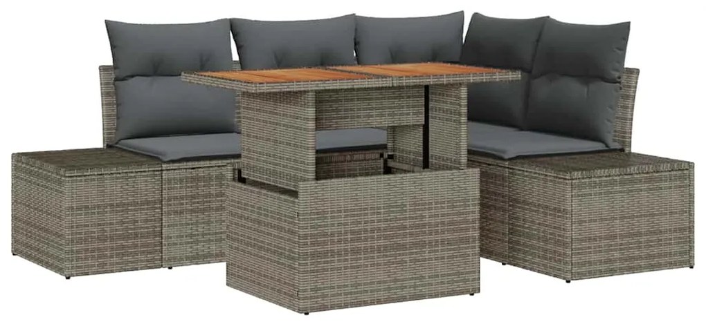 vidaXL Σετ Καναπέ Κήπου 5 pcs Γκρι και Καφέ 100 x 55 x 73 εκ