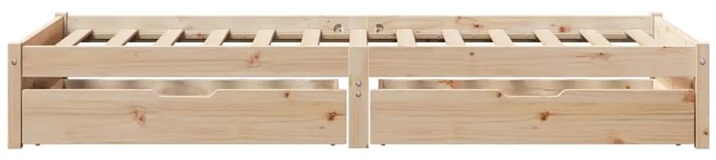 vidaXL Σκελετός Κρεβατιού Χωρίς Στρώμα 75x190 εκ Μασίφ Ξύλο Πεύκου