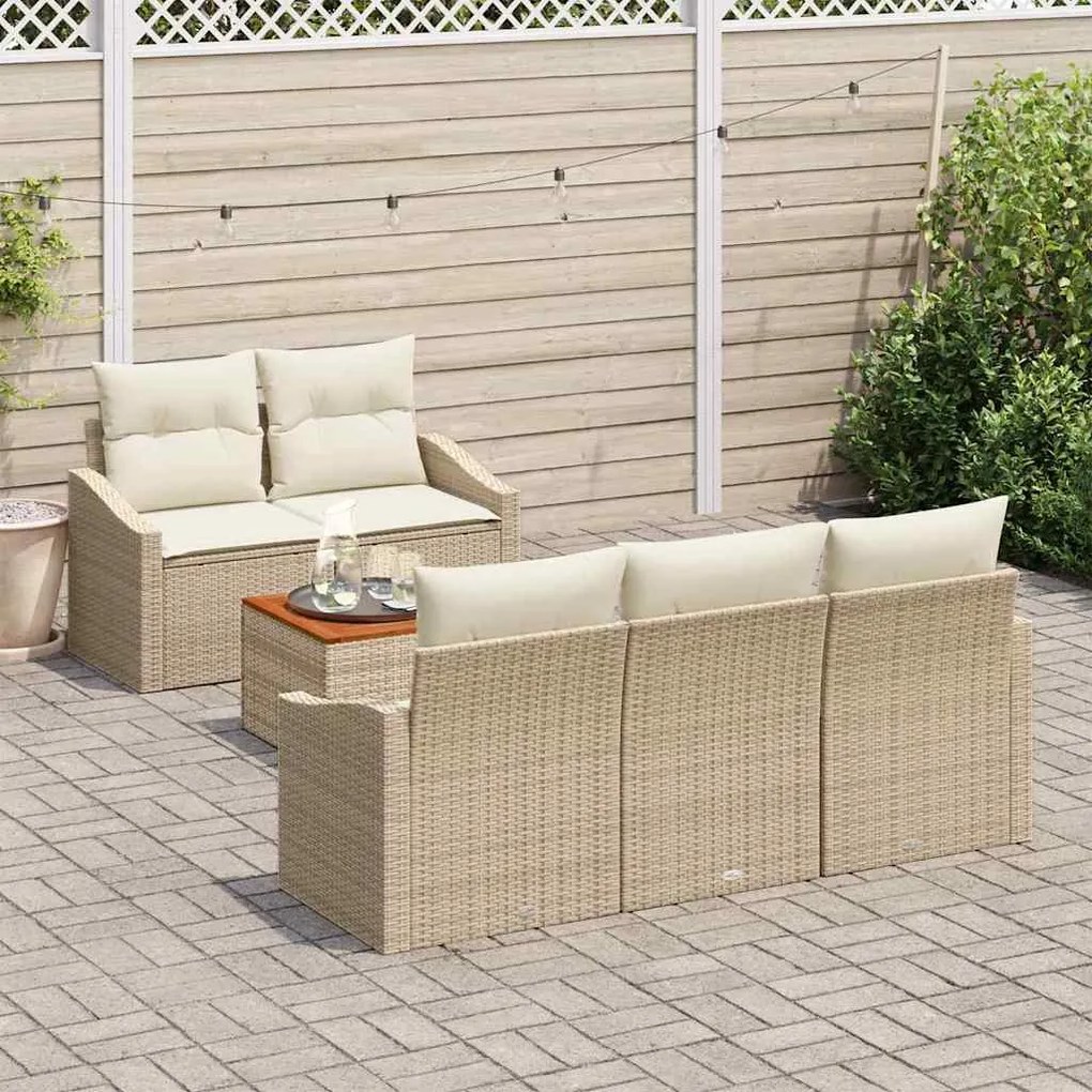 vidaXL Σετ Καναπέ Κήπου 6 pcs Beige, λευκό
