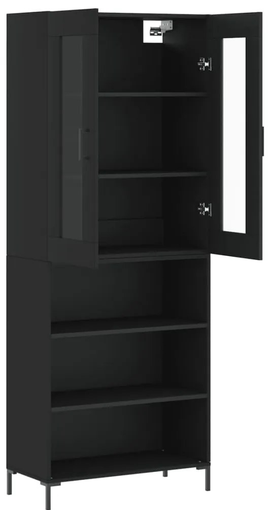 vidaXL Ντουλάπι Μαύρο 69,5x34x180 εκ. από Επεξεργασμένο Ξύλο