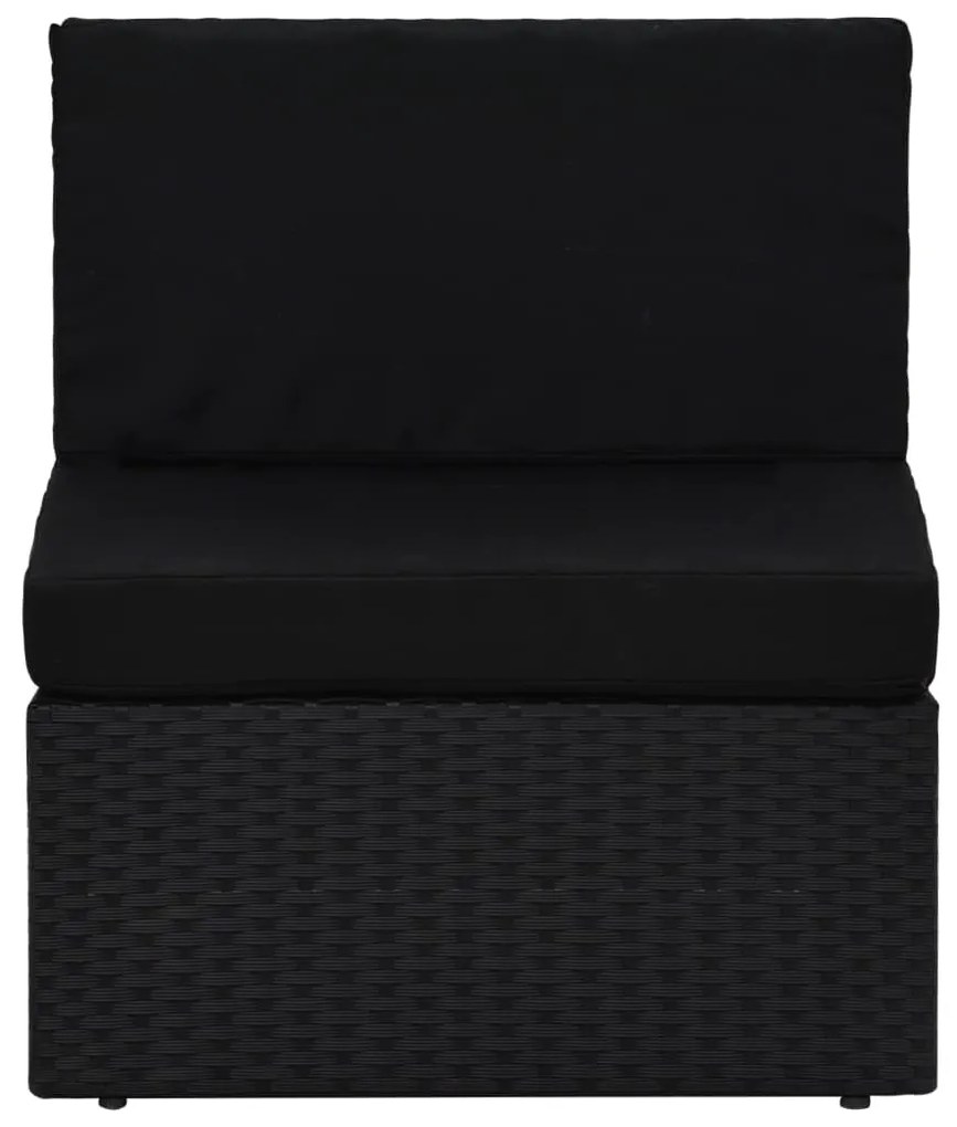 vidaXL Σαλόνι Κήπου Σετ 6 Τεμ. Μαύρο από Συνθετικό Ρατάν με Μαξιλάρια