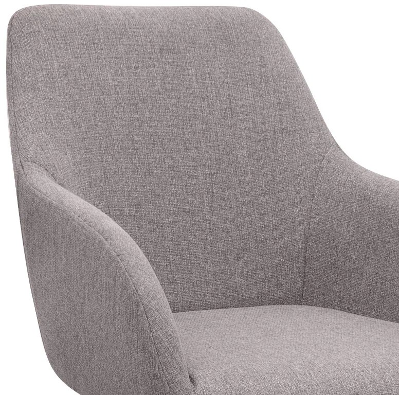 Πολυθρόνα τραπεζαρίας Monica Megapap ανοιχτό μπεζ ύφασμα - μεταλλικό μαύρο πόδι 54x57x84εκ.