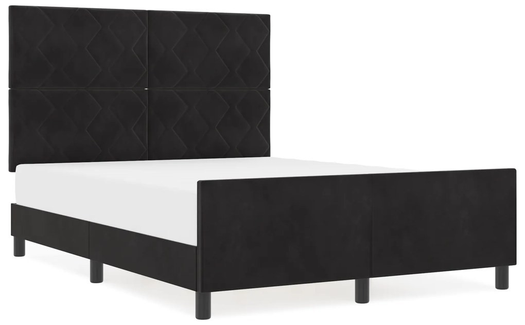 vidaXL Κρεβάτι Μαύρο 140x200 εκ. Βελούδο