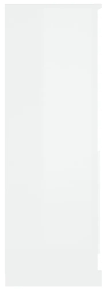 vidaXL Ντουλάπι Γυαλ. Λευκό 60x35,5x103,5 εκ. από Επεξεργασμένο Ξύλο