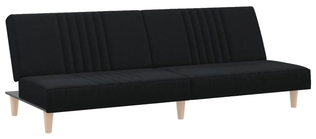 vidaXL Καναπές Κρεβάτι Μαύρος Υφασμάτινος