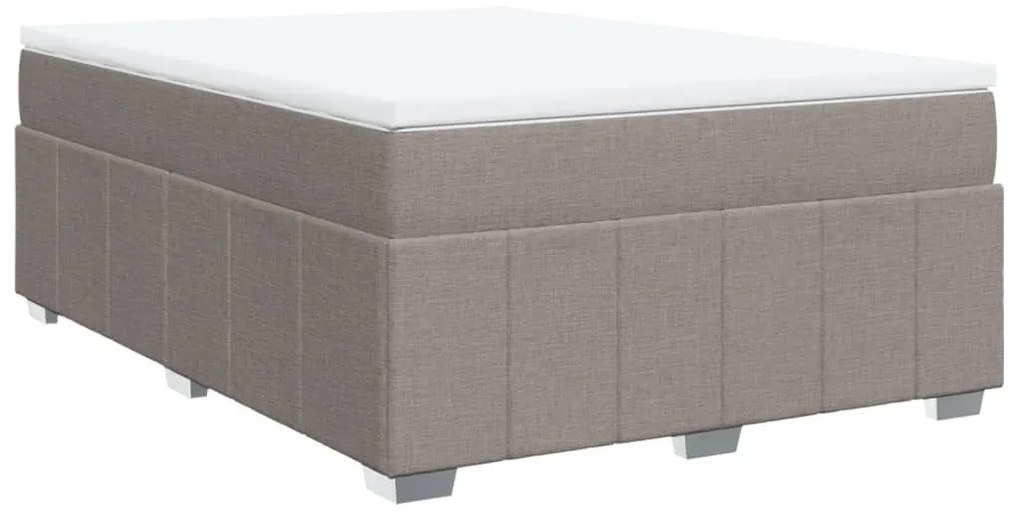 Κρεβάτι Boxspring με Στρώμα Taupe 160x200 εκ. Υφασμάτινο - Μπεζ-Γκρι