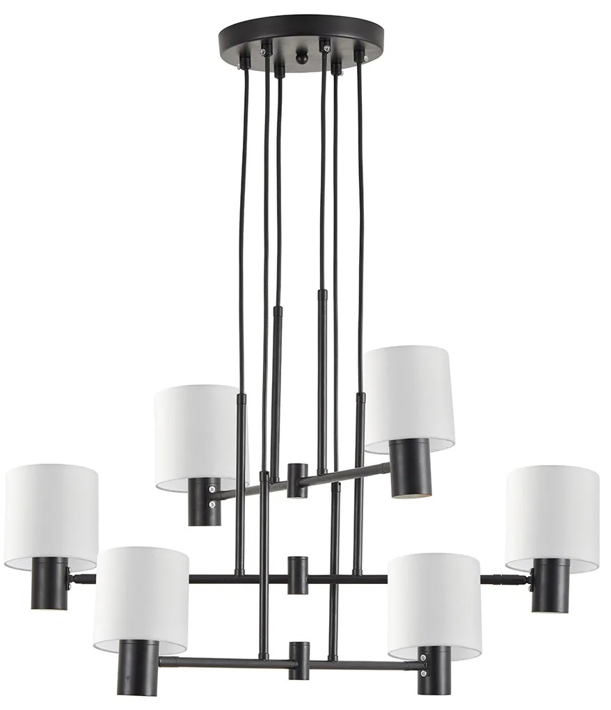 SE21-BL-100-SH1 ADEPT BLACK PENDANT WHITE SHADE+ HOMELIGHTING 77-8295