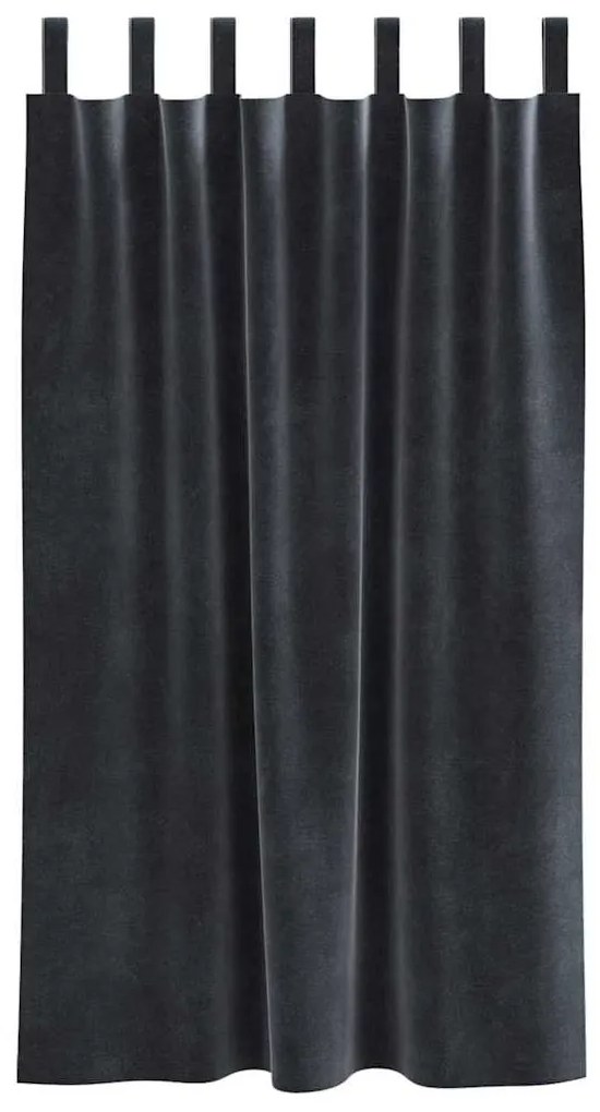 vidaXL Κουρτίνες με κουρτίνες 2 pcs Σκούρο γκρι 140 x 175 cm Βελούδο