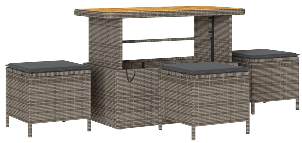 vidaXL Σετ Καναπέ Κήπου με μαξιλάρι με μαξιλάρι 14 pcs Γκρι και Σκούρο Γκρι Μεγάλο