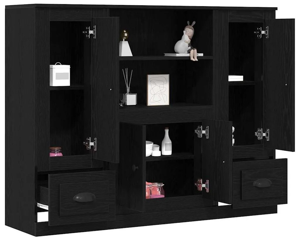 vidaXL Βιβλιοθήκη Μαύρη Οξυά 132 x 35.5 x 103.5 εκ Επεξεργασμένο ξύλο